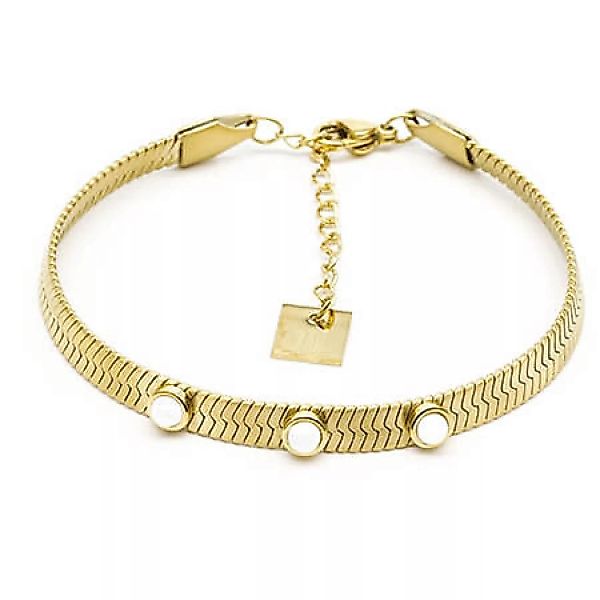 Zag Bijoux Armband Snake - Farbe: Gold/Weiß Perlen günstig online kaufen