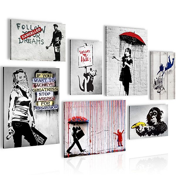 Novart Wandbild Banksy Collage Aufhängfertig Street günstig online kaufen