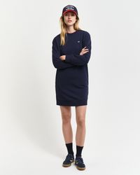 Gant Sweatkleid "SHIELD C-NECK SWEAT DRESS" Shield Sweatkleid mit Rundhalsa günstig online kaufen