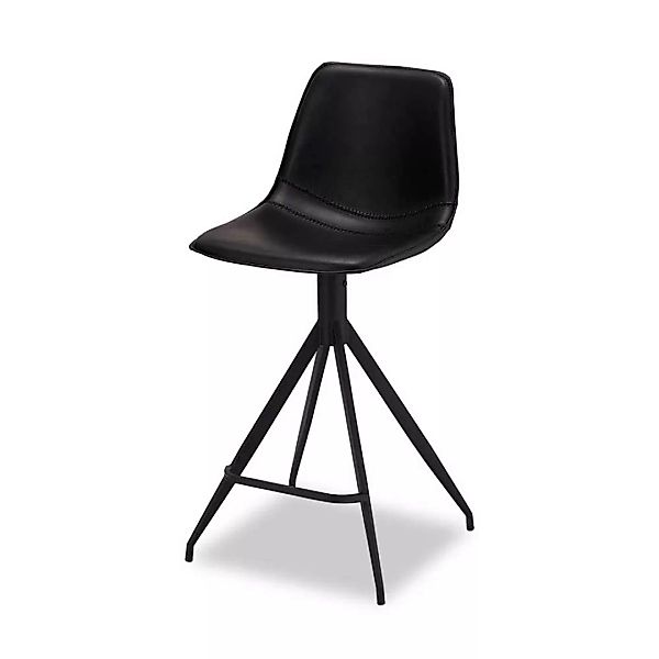 Barstühle in Schwarz Kunstleder 70 cm Sitzhöhe (2er Set) günstig online kaufen