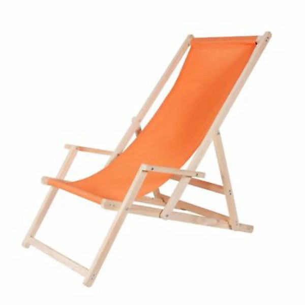 Mucola Strandstuhl mit Armlehne - klappbar - Orange orange günstig online kaufen