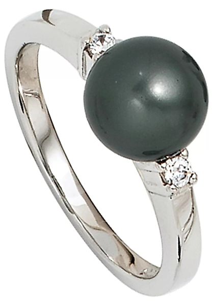 JOBO Perlenring, 925 Silber mit synthetischer Perle und Zirkonia günstig online kaufen
