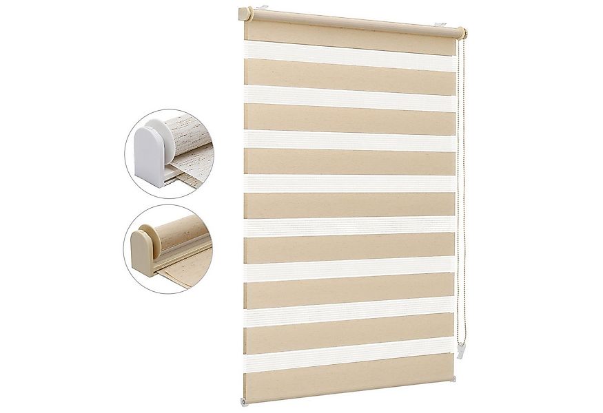 Doppelrollo Doppelrollo Klemmfix ohne Bohren Duo Rollo Leinenoptik Rollo Ja günstig online kaufen