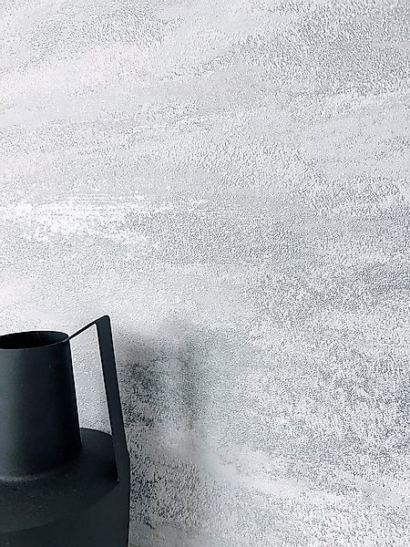 Newroom Vliestapete Zane Silver Tapete Putzoptik Putzoptik,Beton,Zement, Si günstig online kaufen