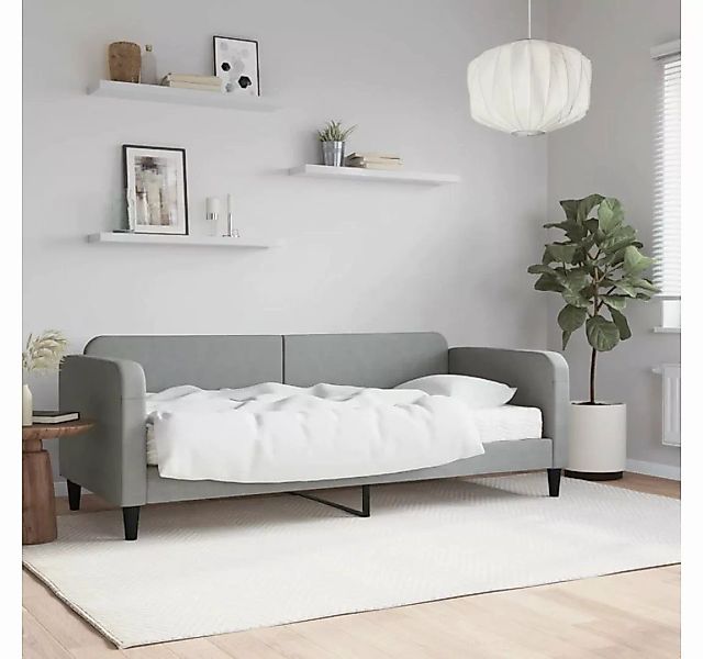 vidaXL Bett Tagesbett mit Matratze Hellgrau 80x200 cm Stoff günstig online kaufen