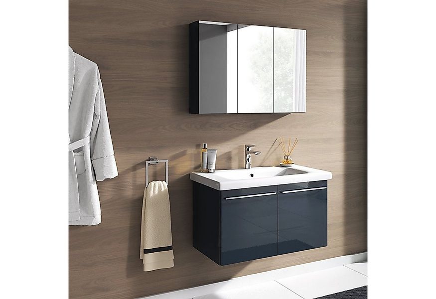 inter Badmöbel-Set Corsica 2 tlg. Hochglanz Spiegelschrank Waschbeckenschra günstig online kaufen