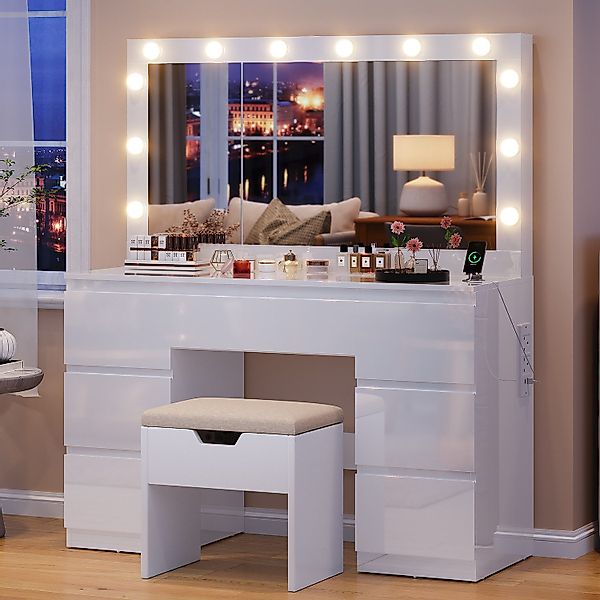 HOMALL Schminktisch Großer Schminktisch, Maße 120 günstig online kaufen