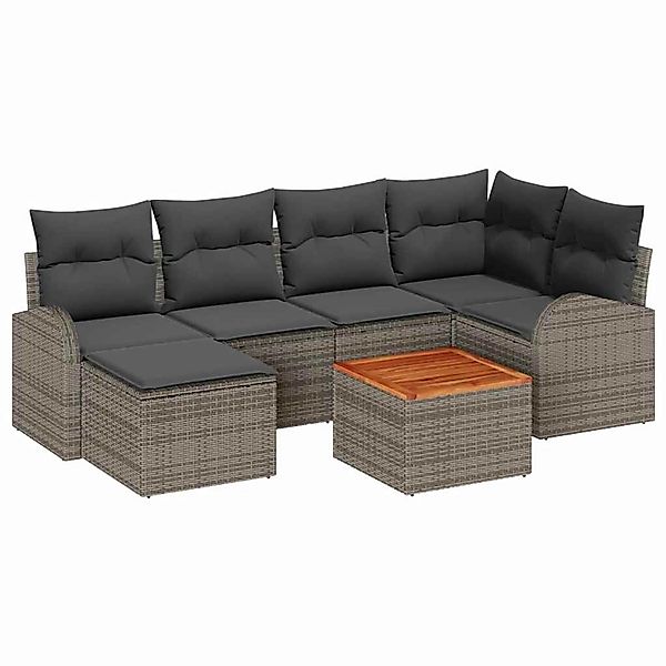 vidaXL Garten-Sofa-Set 7-Tlg Grau 3356270 günstig online kaufen