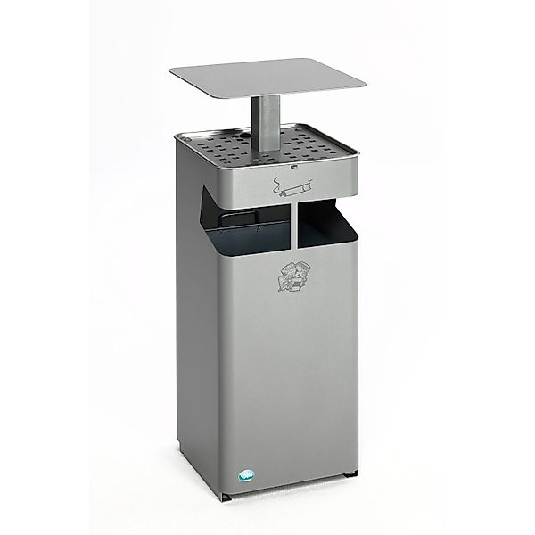 PROREGAL Kombiascher Mit Schutzdach Und Sieb 38 Liter HxBxT 88 x 35 x 35 cm günstig online kaufen