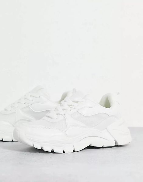 schuh – Nicole – Sneaker in Weiß mit dicker Sohle günstig online kaufen