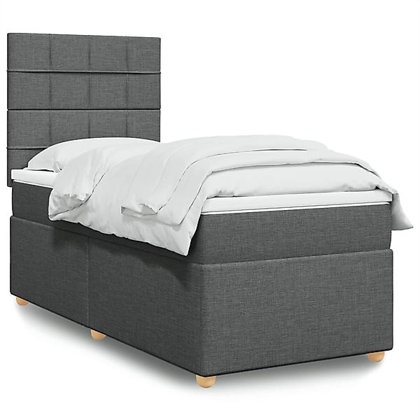 vidaXL Boxspringbett mit Matratze Dunkelgrau 100x200 cm Stoff 3293492 günstig online kaufen