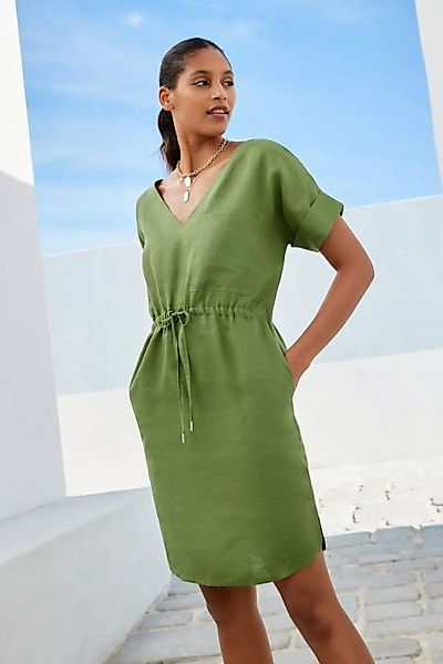 Next Sommerkleid Kurzes Kleid aus 100 % Leinen zum Binden (1-tlg) günstig online kaufen