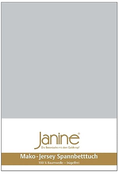Janine Janine Spannbetttuch Mako-Feinjersey 5007 silber (18) Größe:  100x20 günstig online kaufen