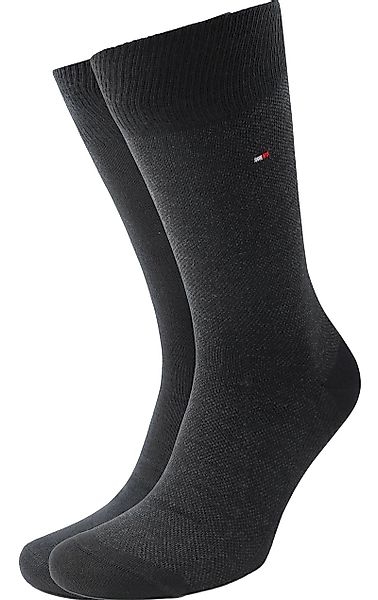 Tommy Hilfiger 2-Pack Socken Birdseye Schwarz - Größe 39-42 günstig online kaufen