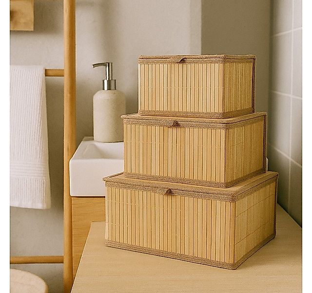 BOXIMO Aufbewahrungsbox Verschließbare Körbe in drei Größen TILVA, 3er-Set günstig online kaufen