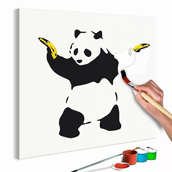 Malen Nach Zahlen - Panda With Bananas günstig online kaufen