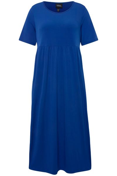 Ulla Popken Maxikleid Jerseykleid Empirenaht Rundhals günstig online kaufen
