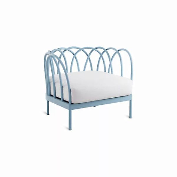 Gepolsterter Sessel Les Arcs metall blau / Aluminium - Kissen inbegriffen - günstig online kaufen