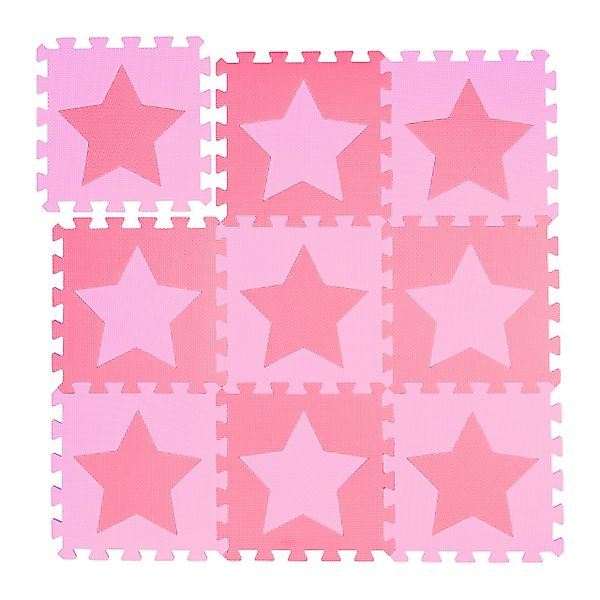relaxdays Spielmatte Puzzlematte Sterne, Rosa-Pink günstig online kaufen