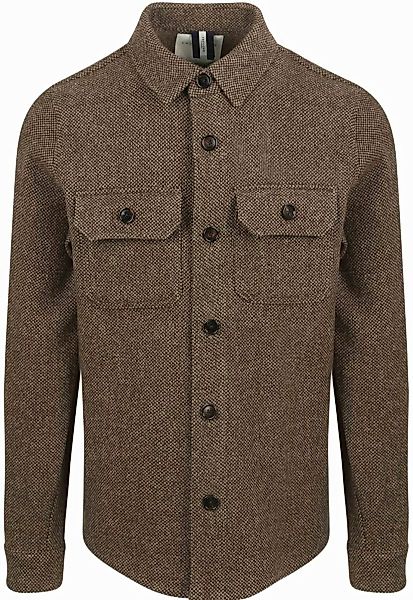 Profuomo Textured Overshirt Wool Braun - Größe S günstig online kaufen