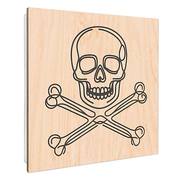 Banjado Schlüsselkasten mit Holzfront 30x30cm Weiß Scharnier Links 50 Haken günstig online kaufen