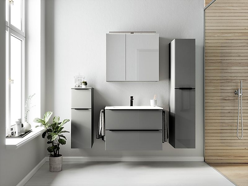 nobilia® Badmöbel-Set Levere, (4-St., vormontiert, mit günstig online kaufen