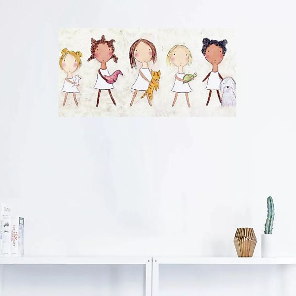Artland Wandbild "Mädchen mit Tieren", Kinder, (1 St.), als Alubild, Outdoo günstig online kaufen