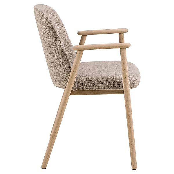 ebuy24 Leo Esszimmerstuhl Mit Armlehnen Bouclé Beige günstig online kaufen