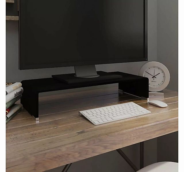 furnicato TV-Schrank TV-Tisch/Bildschirmerhöhung Glas Schwarz 60x25x11 cm günstig online kaufen