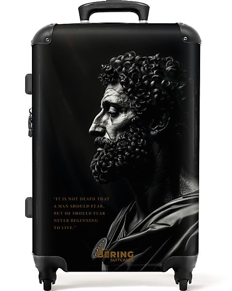 NoBoringSuitcases.com© Hartschalen-Trolley Schwarz mit Marcus Aurelius günstig online kaufen