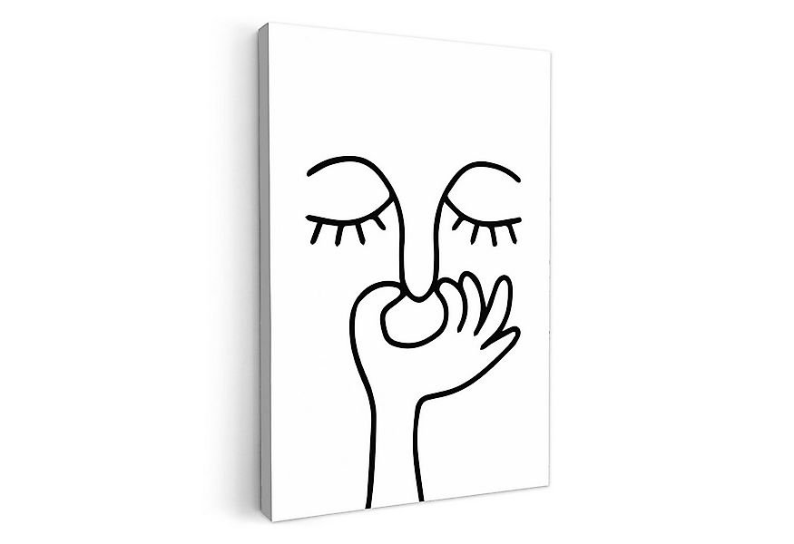 OneMillionCanvasses® Leinwandbild Line art - Gesicht - Weiß, Fotodruck (1 S günstig online kaufen