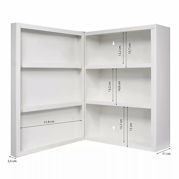 Banjado XXL Medizinschrank Abschliessbar 35x46x15cm Arzneischrank Weiß Aus günstig online kaufen