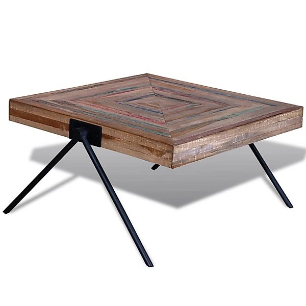 vidaXL Couchtisch mit V-Beinen Altholz Teak 241712 günstig online kaufen