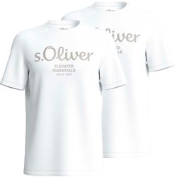 s.Oliver T-Shirt mit Metallic-Logo-Aufdruck im 2er günstig online kaufen