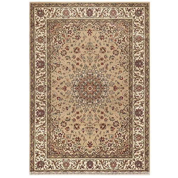 Peyer Syntex Klassischer Kurzflor Teppich Amina Medaillon 27008 Farbe Beige günstig online kaufen