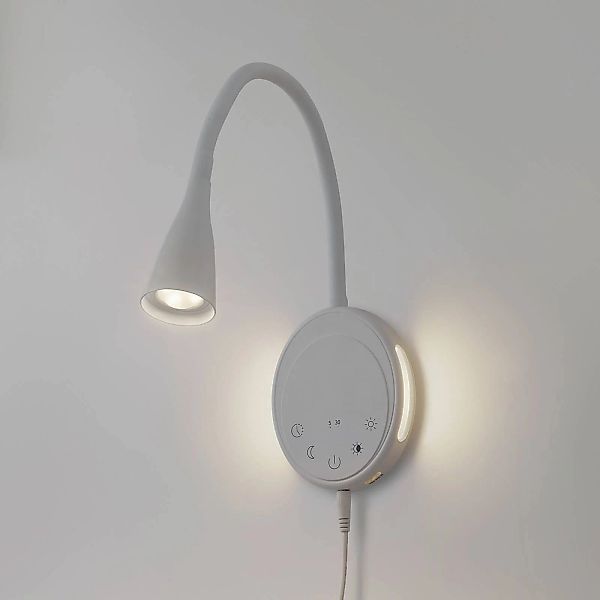 Lindby LED-Leseleuchte Zayna, weiß, CCT, USB, dimmbar, Timer günstig online kaufen