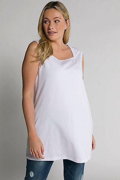 Ulla Popken Longshirt Longtop Classic Fit Carré-Ausschnitt ärmellos günstig online kaufen