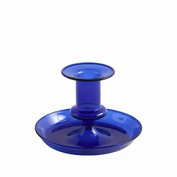 Kerzenleuchter Flare Small glas blau / H 7,5 cm - Glas - Hay - Blau günstig online kaufen
