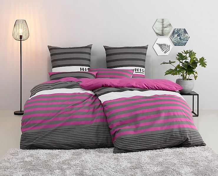 H.I.S Bettwäsche "Majoran" 2 gestreifte Bettwäsche in verschiedenen Qualitä günstig online kaufen