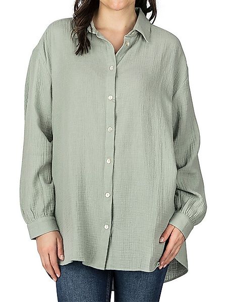 DENIMFY Hemdbluse Damen Bluse DFMathilda Oversize Fit Basic Musselin Hemd a günstig online kaufen