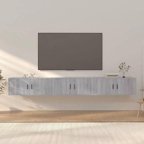 Vidaxl Tv-wandschränke 3 Stk. Grau Sonoma 100x34,5x40 Cm günstig online kaufen