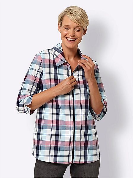 Sieh an! Klassische Bluse Karo-Bluse 3/4-Arm günstig online kaufen
