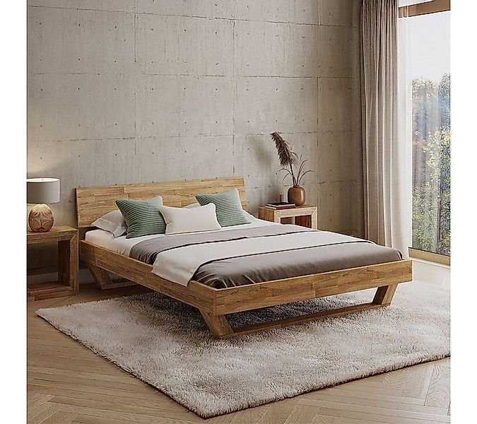 skølm Massivholzbett Nornir aus Eiche, natur geölt, verfügbar in 120/140/16 günstig online kaufen