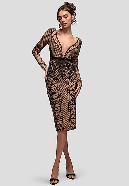 Goddiva Midikleid Geometric Sequin Plunge Midi günstig online kaufen
