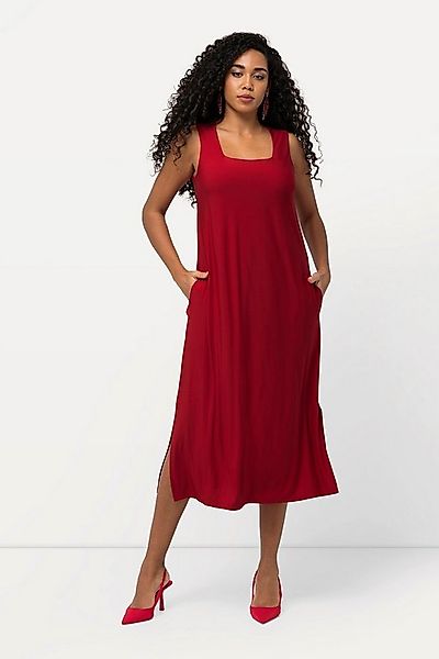 Ulla Popken Cocktailkleid Jerseykleid A-Linie Carré-Ausschnitt ärmellos günstig online kaufen