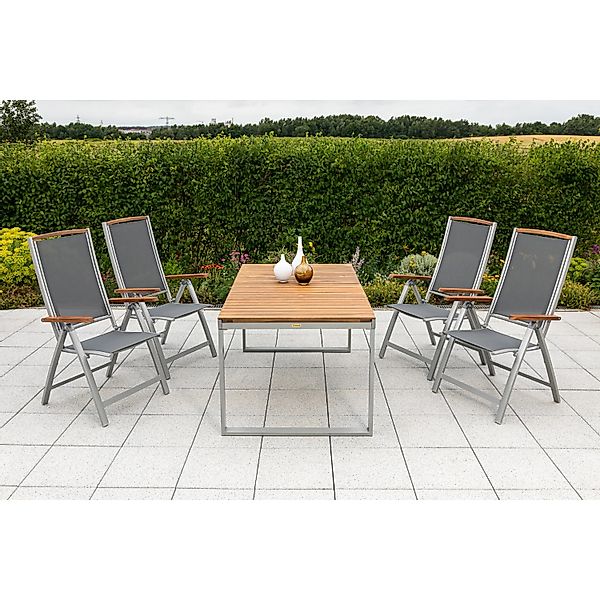 Merxx Siena Set 5-tlg. Gartentisch Ausziehbar 150/200 x 90 cm günstig online kaufen