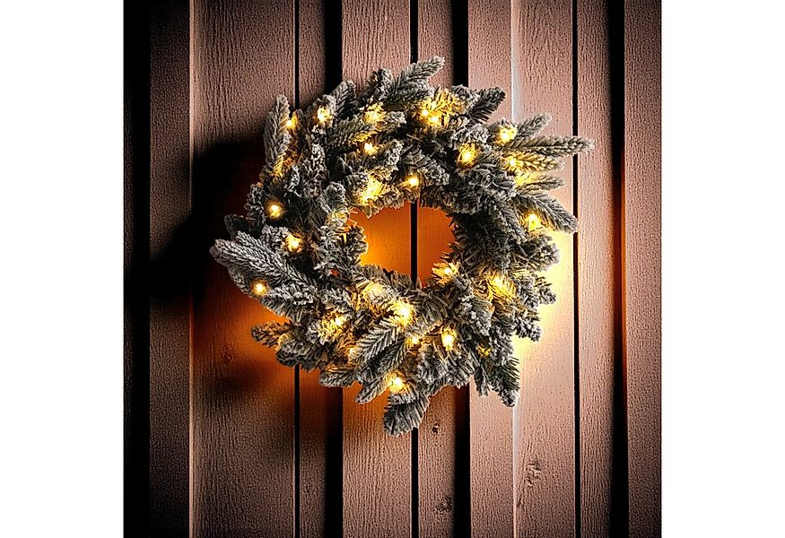 Spetebo Dekokranz Kunst Tannenkranz mit 35 LED Batterie betrieben - 40 cm, günstig online kaufen