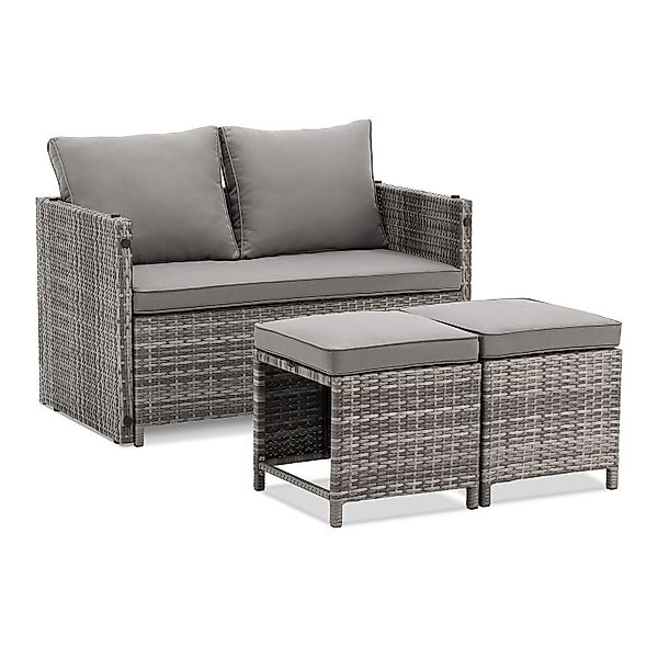 Juskys Gartenlounge-Set Jamaika, 2in1 Polyrattan Set, günstig online kaufen