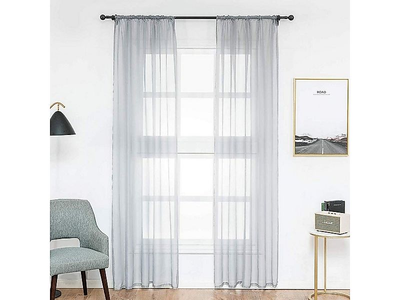 Woltu Gardine (1 St), halbtransparent, Vorhang mit Kräuselband Stores Voile günstig online kaufen