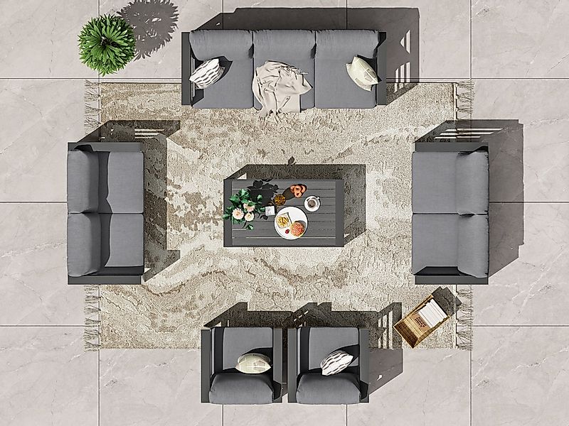 MeXo Gartenlounge-Set XXL Gartenmöbel Set Aluminium Outdoor, (Set, 6-tlg., günstig online kaufen